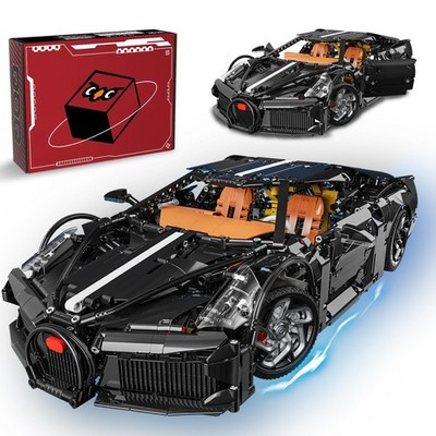 louyebh Sports Car Building Blocks Set for Adults, La Voiture Noire 1:10 Scal...