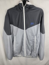 Nike Men's Two-Tone Gray Long Sleeve Hooded Windbreaker Jacket Sz L