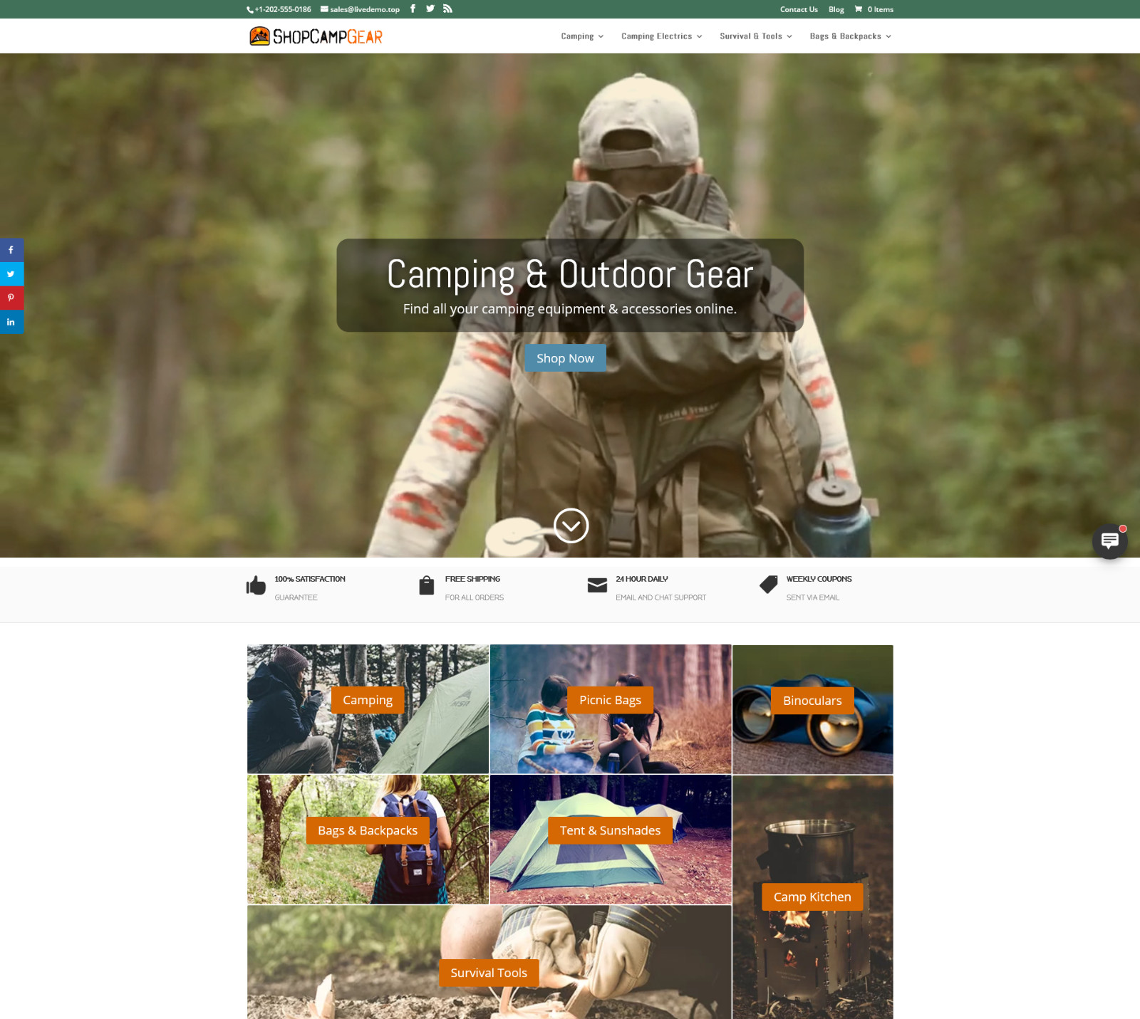 Tienda Dropshipping Supervivencia Camping | Sitio web comercial Dropship llave en mano