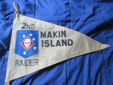 WWII USMC MARINE RAIDERS 2ND RAIDER MAKIN ISLAND (RAID) PENNET  FLAG