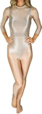 Women’s 70D Oil Shiny Stretchy Full Bodystocking Glossy Catsuit Shaping Bodysuit