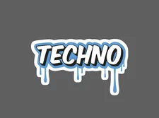 Techno Sticker Music Dripping Waterproof Music Party Rave House Gift NEW