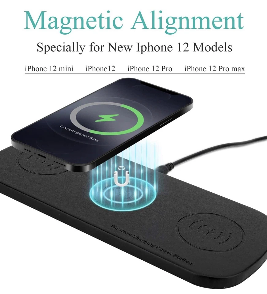 3x Cargador Inalámbrico Magnético para cualquier Dispositivo Qi-enable Foto 2 de 4