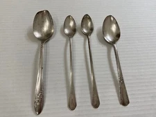 Lot of 4 Antique Silver Plated Spoons-See Pictures For Details