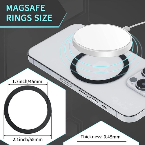 5 Packs Universal Magnetic Ring Slim Metal Plate Phone MagSafe Wireless Charging - Picture 6 of 17