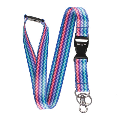 Bunt Zig Zag Band Halsriemen Mit Karte/Abzeichen Halter Oder Schlüsselring