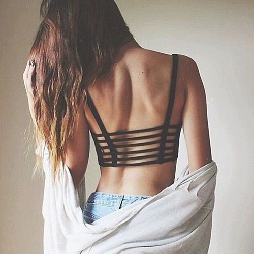 Bralette Cage Caged Back Cut Out Padded Bra Bralet Crop Top Women - Bild 11 von 11