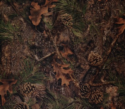 TRUE TIMBER PINE BROWN POLYESTER KNIT INTERLOCK HUNTING FABRIC BY THE YARD 57''W