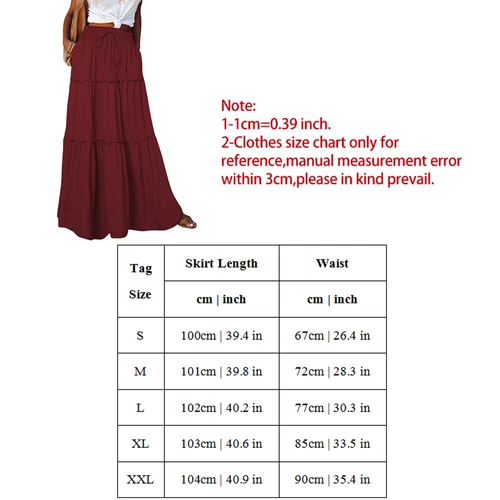 Mujeres Bohemia Cintura Alta Falda Larga Damas Vacaciones Columpio Suelto Boho Maxi Faldas - Imagen 3 de 30