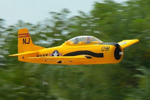 Dynam T-28 Trojan V2 Yellow 4S RC Warbird Plane 1300mm w/ Flaps - Picture 4 of 24