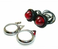 Passt FüR Royal Enfield Rote Pilotlichter Chromrand Set Ecs