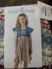 JONA MICHELLE GIRLS SUMMER DRESS BLUE W FLORALS 10 NWT