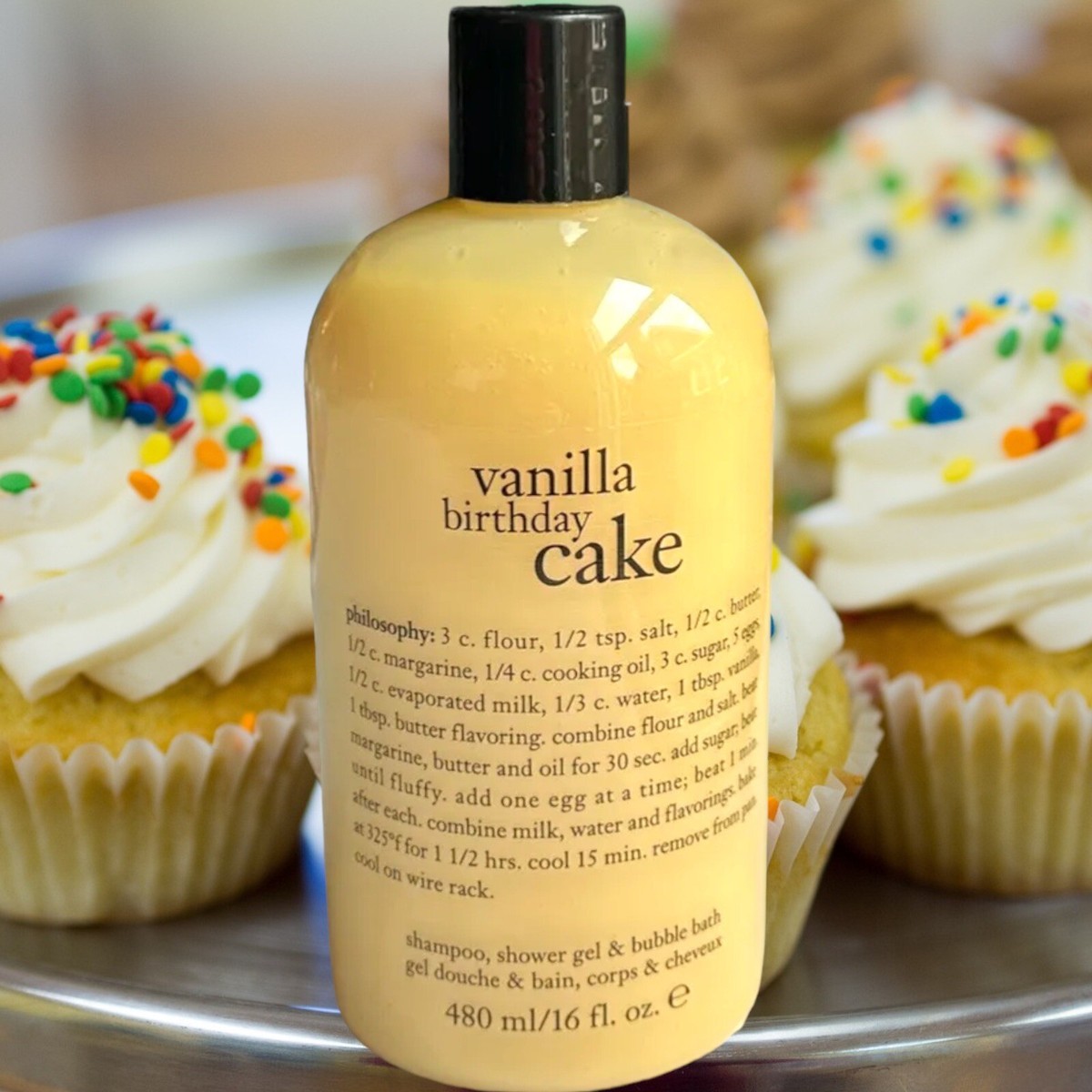 Philosophy VANILLA BIRTHDAY CAKE Shower Gel Bubble Bath 16 oz New