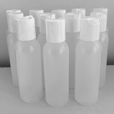 2oz HDPE Transparent White Plastic bottles with Dispensing Cap - Easy Squeeze!