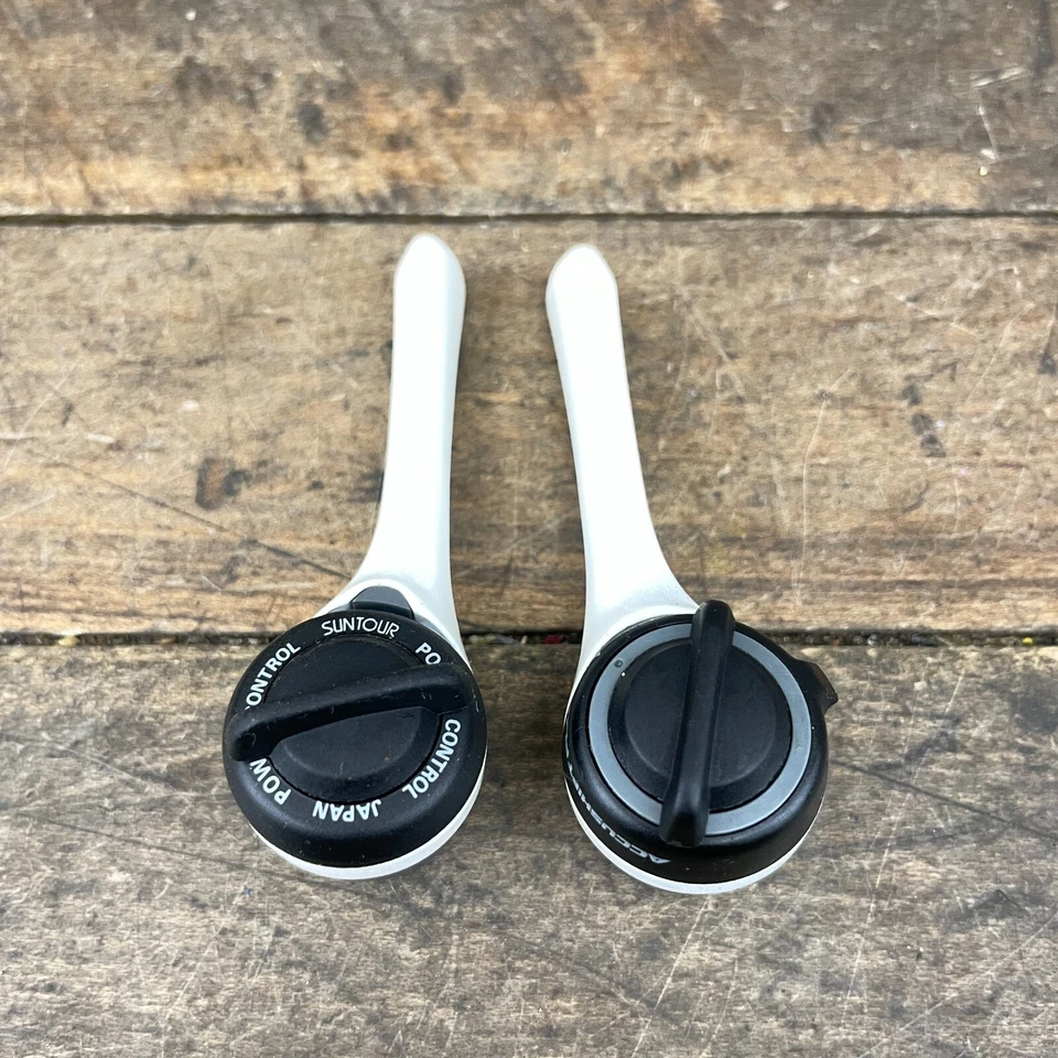 Винтажный комплект переключателей передач Suntour 6s белый Accushift Index 6 скоростей 6s Braze On Ole - Изображение 4 из 4