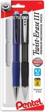 Pentel® Twist-Erase® III Mechanical Pencils, 0.7Mm, Assorted Barrel Colors, 2 Co