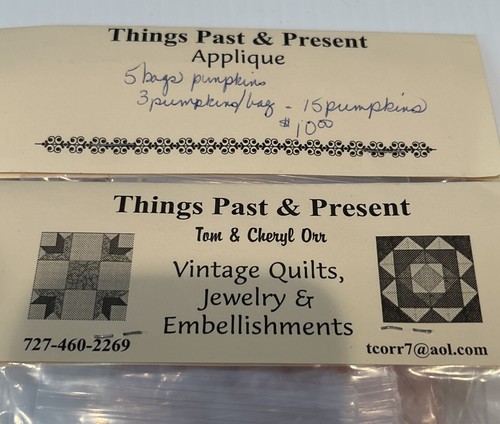 Things Past & Present 30 Beaded Pumpkins For Appliqué Crafting 1.25” x 1” - Picture 4 of 5