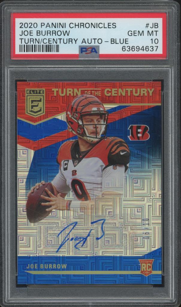 Joe Burrow Panini Chronicles Elite Turn of the Century Autographs #JB Blue