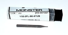 1/32" (.0312")  Carbide End Mill 2 Flute  Stub Length Monster Tool 202-001001