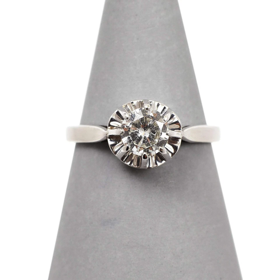 Pre-Owned 18ct White Gold & Platinum Single Diamond Ring