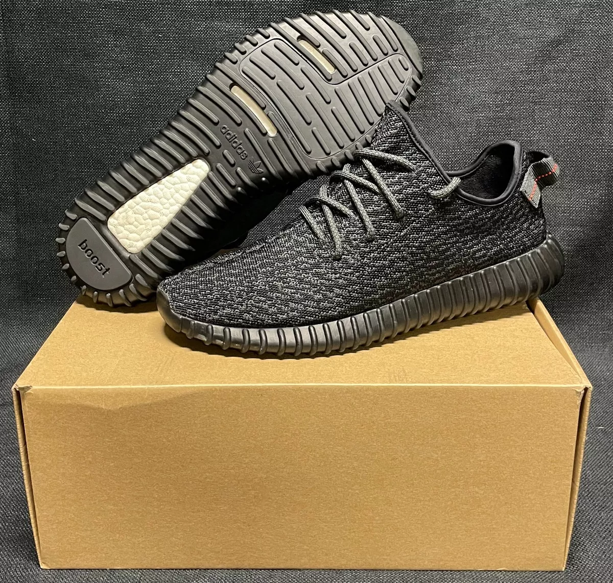 2015 VNDS adidas Yeezy Boost 350 V1 Pirate Black Size 12 OG Box Authentic AQ2659