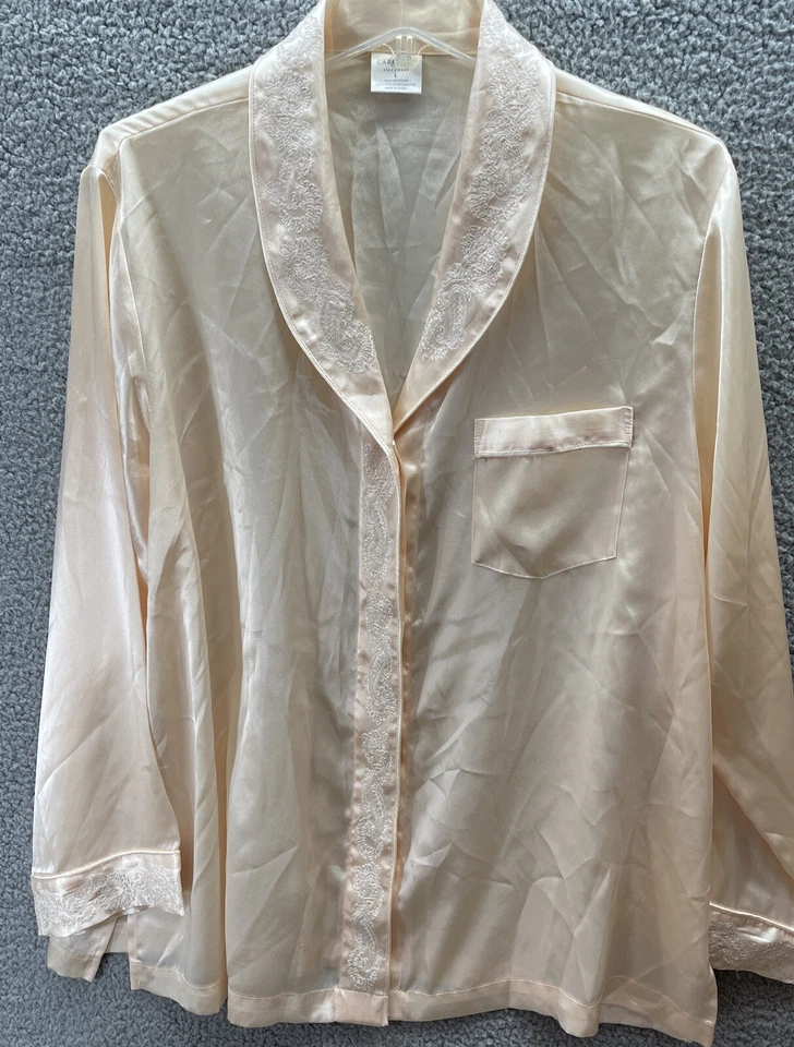 Conjunto de pijama Cabernet Mujer Grande Marfil Bordado Top Cordón Pantalones Relajado Foto 2 de 4