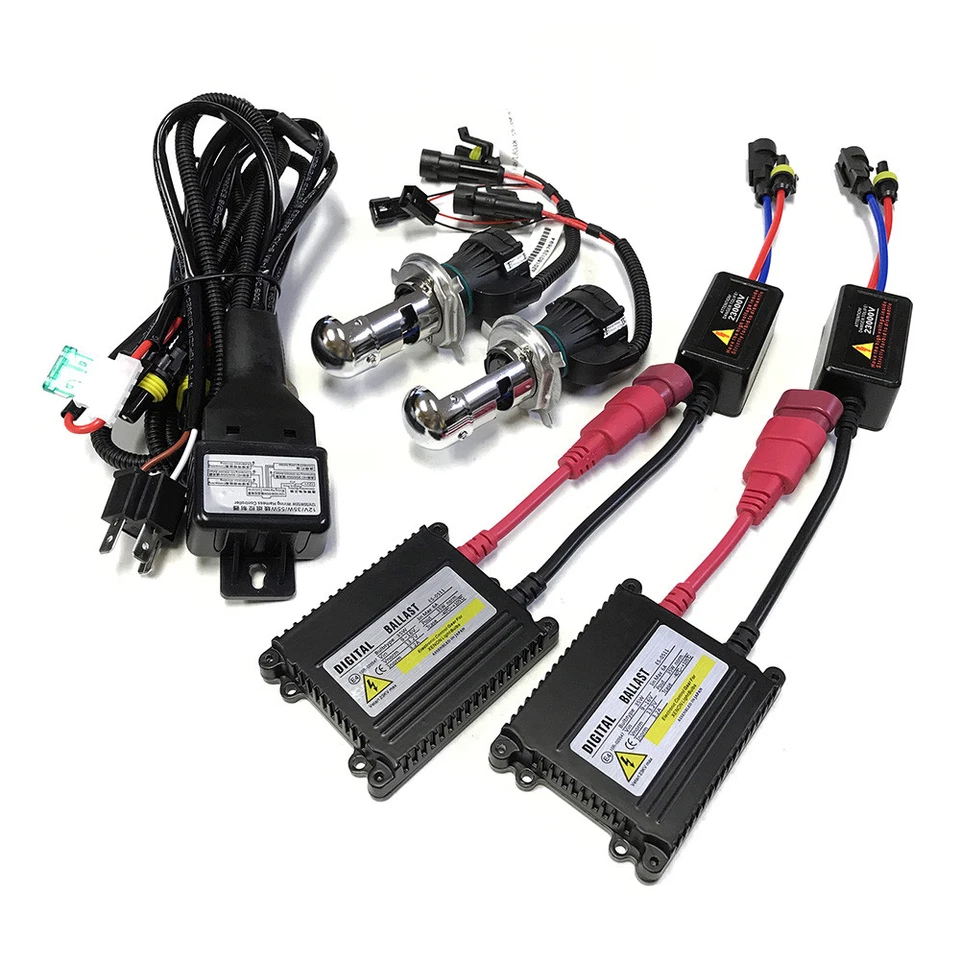 A1 BI-XENON H4 9003 High Power HID Kit 35W Premium Slim Ballasts Headlight Bulbs - Image 2 of 4