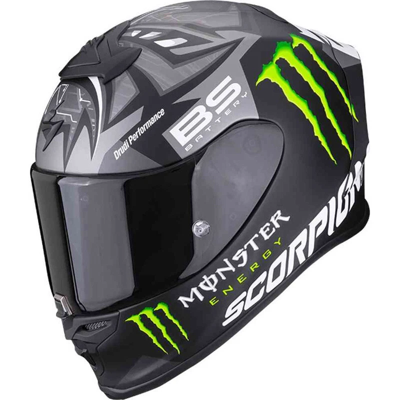 Scorpion Exo-R1 Air Fabio Quartararo Monster Rep Full Face Motorcycle Helmet - Image 4 of 4