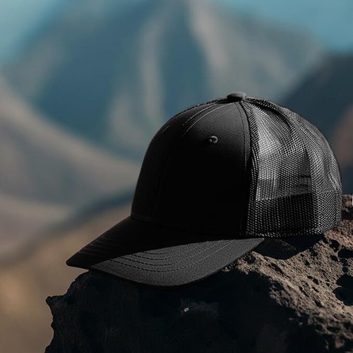 2x Truckermütze Baseball Cap strukturiert uni Design 6 Panel, größenverstellbar - Bild 2 von 8