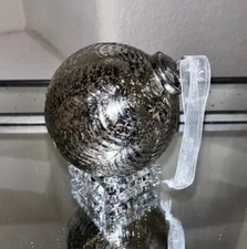 8-TINSEL AND FIR KUGEL STYLE ANTIQUE MERCURY GLASS ORNAMENTS