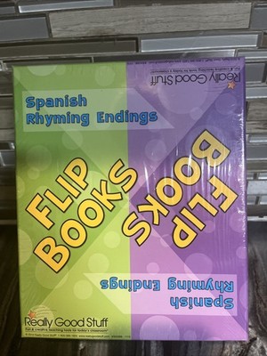 Really Good Stuff Flip Books 28 Pc Learning Set & Case Spanish Rhyming Endings