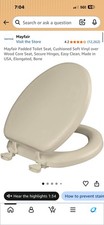 Mayfair Padded Toilet Seat,Cushioned Soft Vinyl over Wood Core SeatSecure Hinges