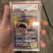 Muk & Alolan Muk GX 61/214 Sm-Unbroken Bonds Holo Pokémon PSA 9