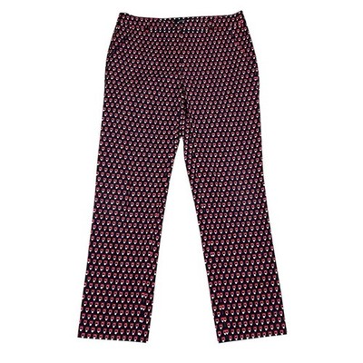 Weekend MaxMara Cigarette Pants Womens Size 10 Navy Red Fit W13 Stretch