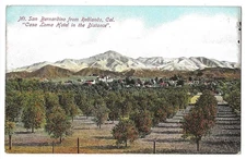 Redlands California c1908 Mt. San Bernardino, orange orchard, Casa Loma Hotel