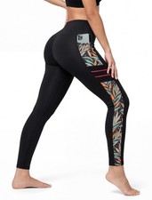 Printed Workout Leggings for High Waisted Yoga Pants with 2 Pockets Non See-T...