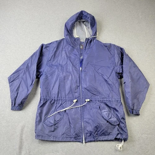 Woolrich Windbreaker Jacket Mens Medium VTG 80s Hooded Full Zip Pockets video thumbnail