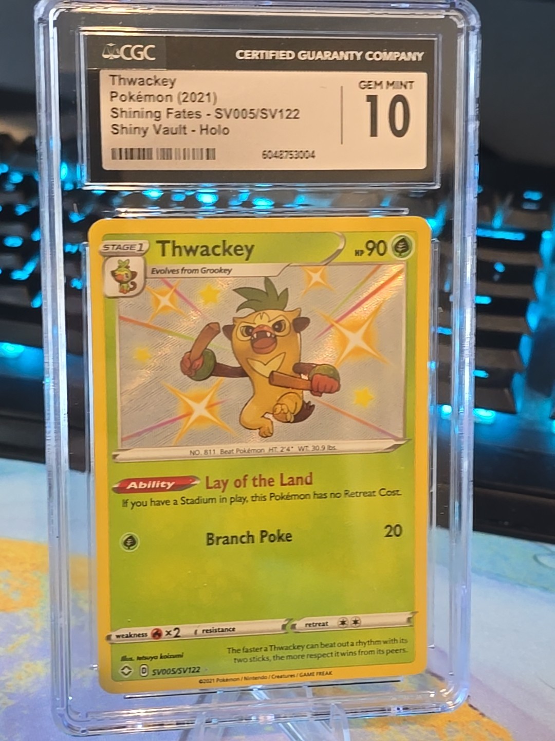 💎🔥 Thwackey SV005/SV122 Certified Low Pop Gem Mint 10 Shiny Vault Fates Holo