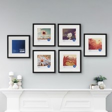 Mainstays 6-Piece Black Gallery Wall Frames, 12x12 Matted, Durable, Wall Display