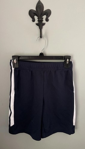 Lands’ End Shorts Youth Medium 10 / 12 Navy Blue w/ White Side Stripes Pockets - Picture 2 of 5