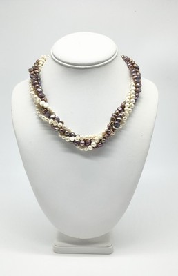 Vintage 14k Gold Fill Multi Strang Süßwasser Perlen Halskette