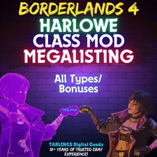 Borderlands 4 🎉 HARLOWE Class Mods - GODROLL MEGALIST ✨ All Types/Bonuses ✨