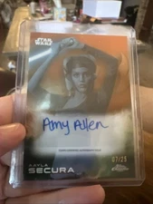 🔥#7/25 Aayla Secura Amy Allen 2025 Topps Chrome Star Wars Auto Orange Ref SP🔥