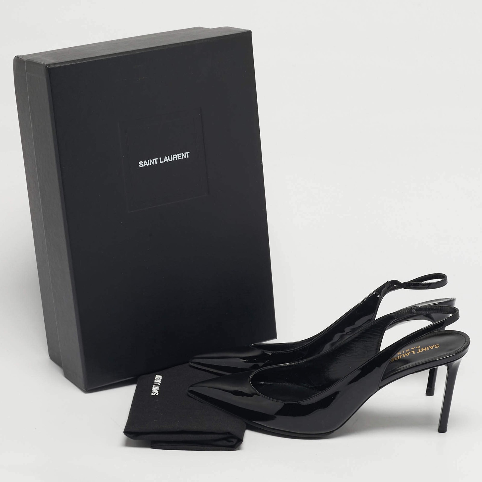 Saint Laurent Anja Size 39 Black Patent Leather Slimgback Pumps thumbnail 9