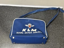 Vintage KLM Royal Dutch Airlines Canvas Shoulder Bag – Blue Crew Flight Bag