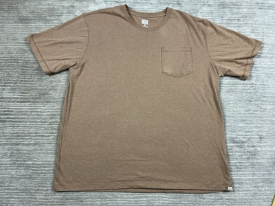 #ad Dirt and Grind Shirt Mens 2X Brown Short Sleeve Pocket Tee Cotton Blend $7.99