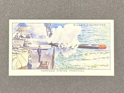 1939 Wills Life In The Royal Navy #24 Torpedo Firing Practice HMAS Vampire Card