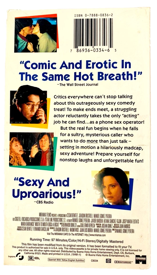 Mouth to Mouth VHS (1998) NEW SEALED SUBTITLED - Image 2 of 4