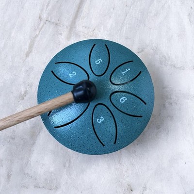Mini Handpan Steel Tongue Drum Kit 3-inch 6-notes Meditation Healing Relaxation