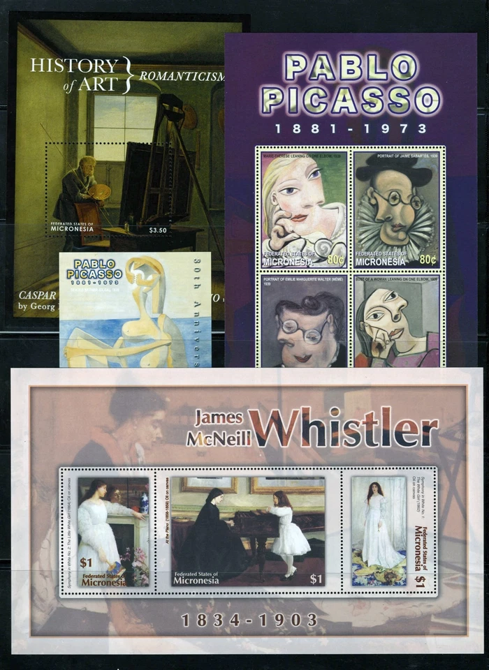 Amazing Art & Painting MNH Collection on NINE pages, Micronesia ZAYIX 0825L1701 - Image 2 of 4